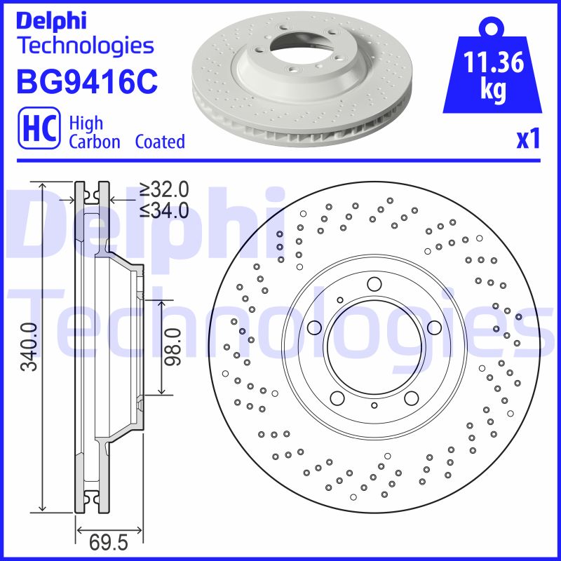 Delphi Diesel Remschijven BG9416C