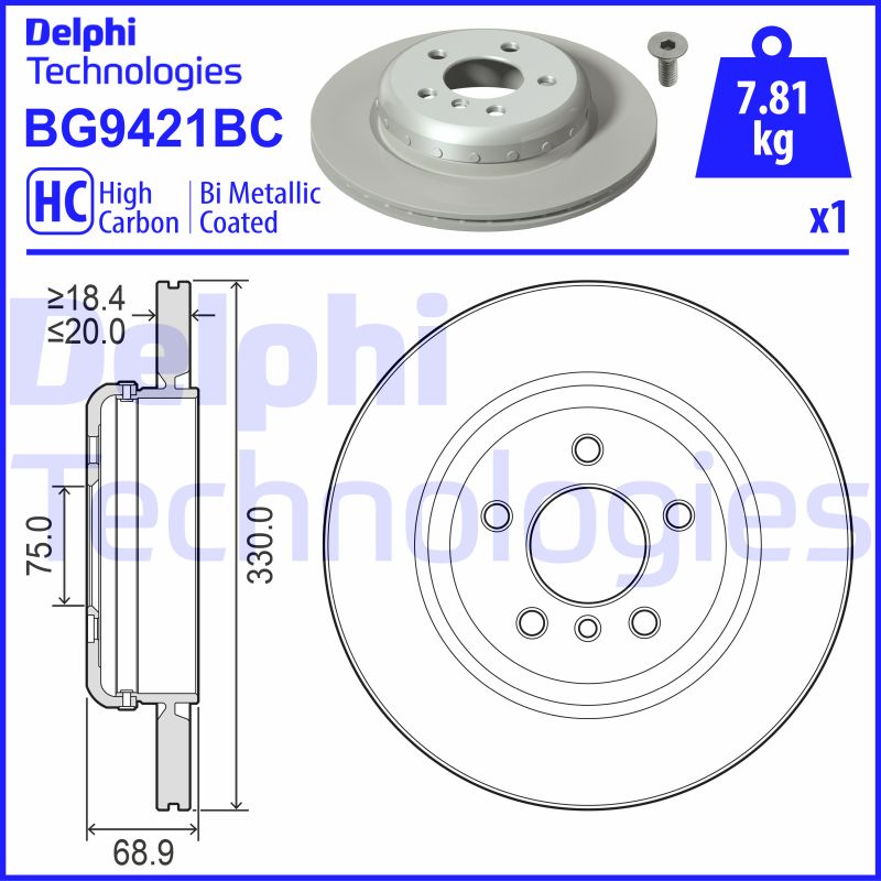 Delphi Diesel Remschijven BG9421BC