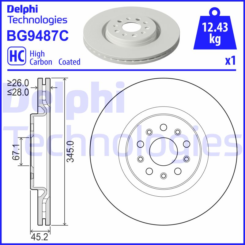 Delphi Diesel Remschijven BG9487C