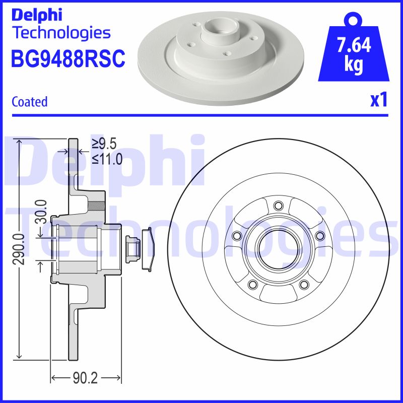 Delphi Diesel Remschijven BG9488RSC
