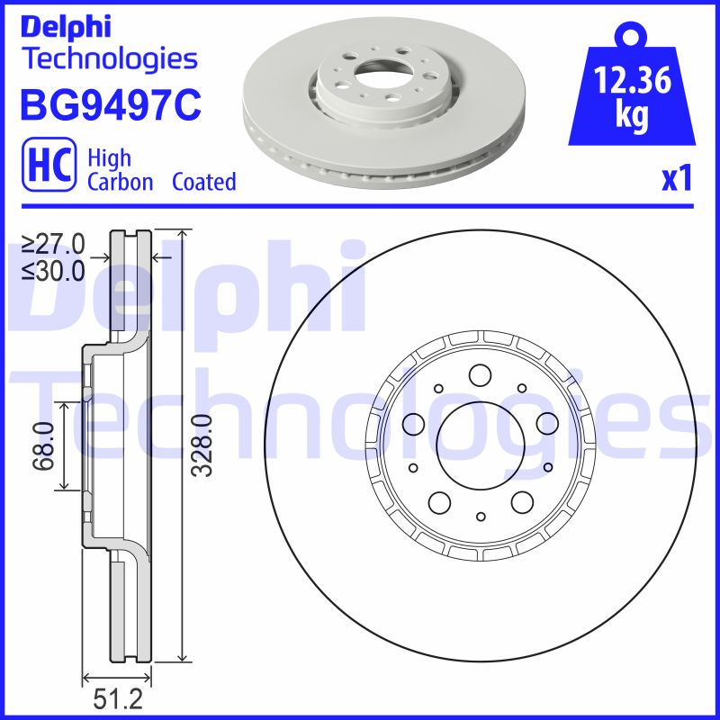 Delphi Diesel Remschijven BG9497C