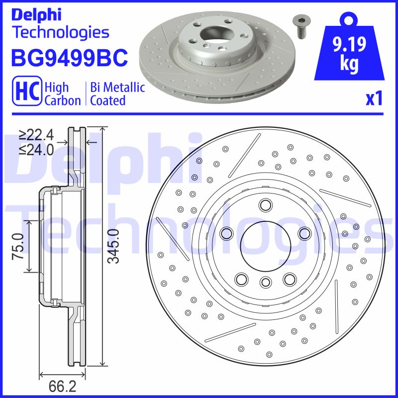 Delphi Diesel Remschijven BG9499BC