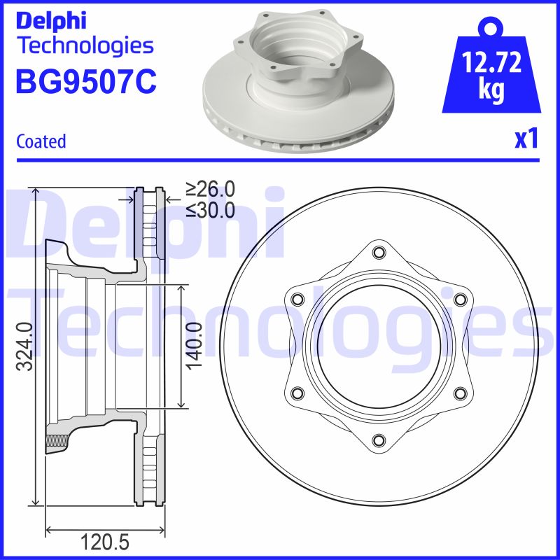 Delphi Diesel Remschijven BG9507C