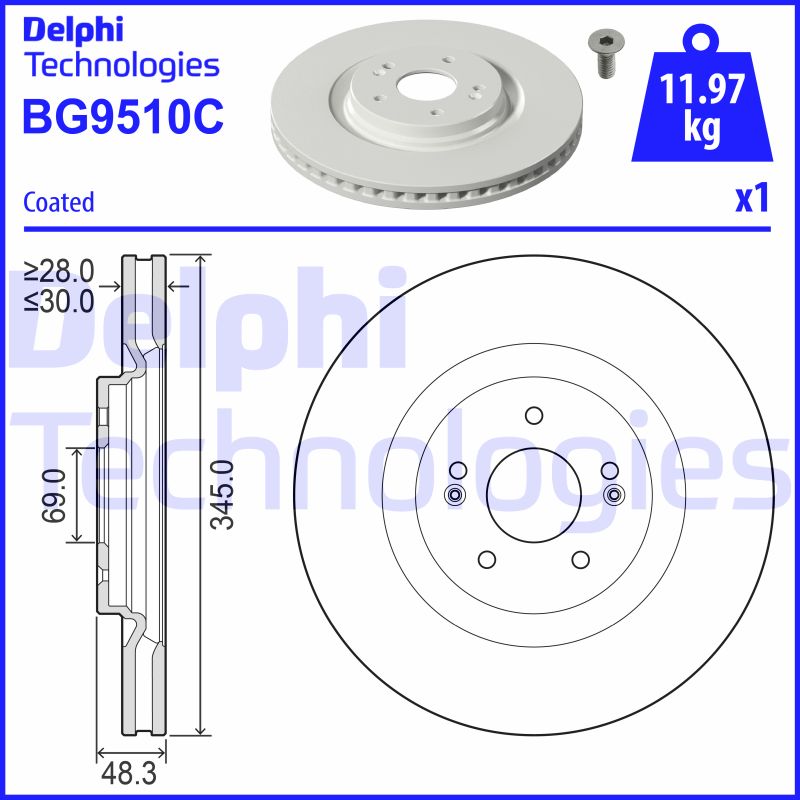 Delphi Diesel Remschijven BG9510C