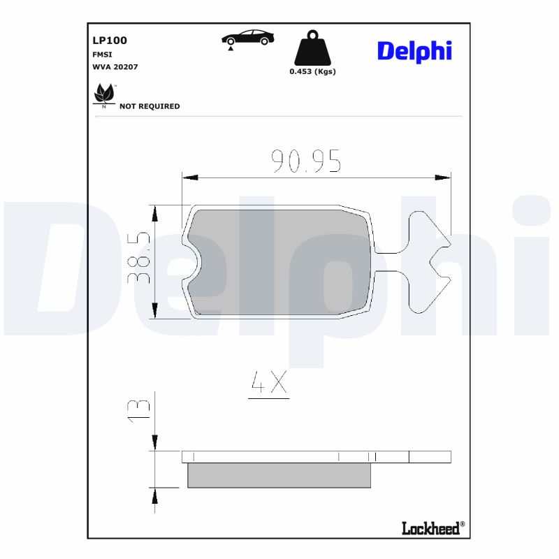 Delphi Diesel Remblokset LP100