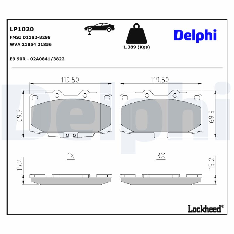 Delphi Diesel Remblokset LP1020
