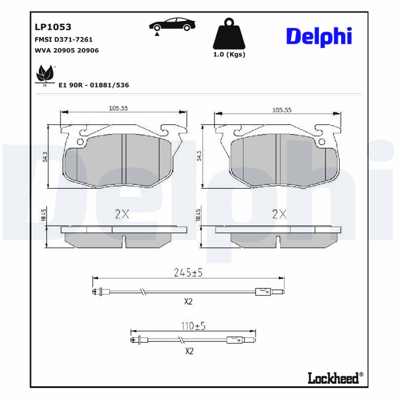 Delphi Diesel Remblokset LP1053