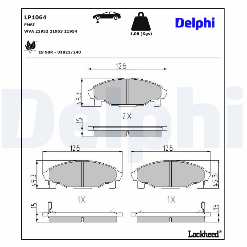 Delphi Diesel Remblokset LP1064