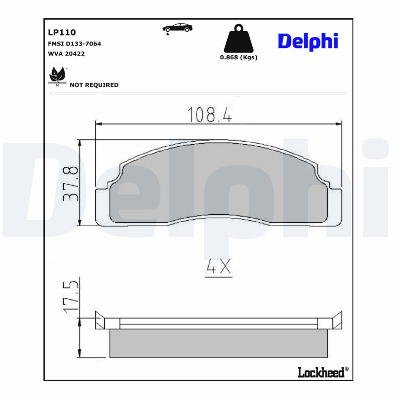 Delphi Diesel Remblokset LP110