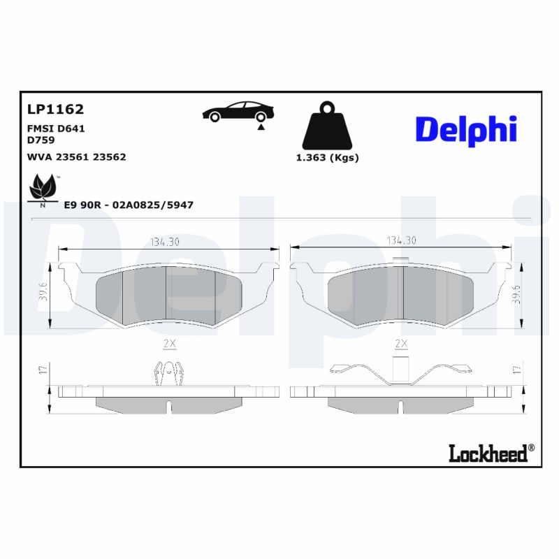 Delphi Diesel Remblokset LP1162