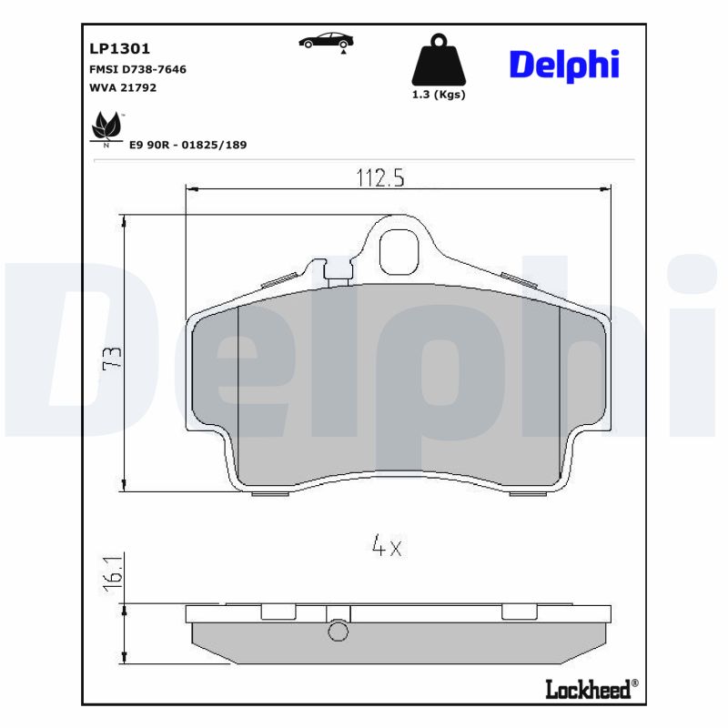 Delphi Diesel Remblokset LP1301