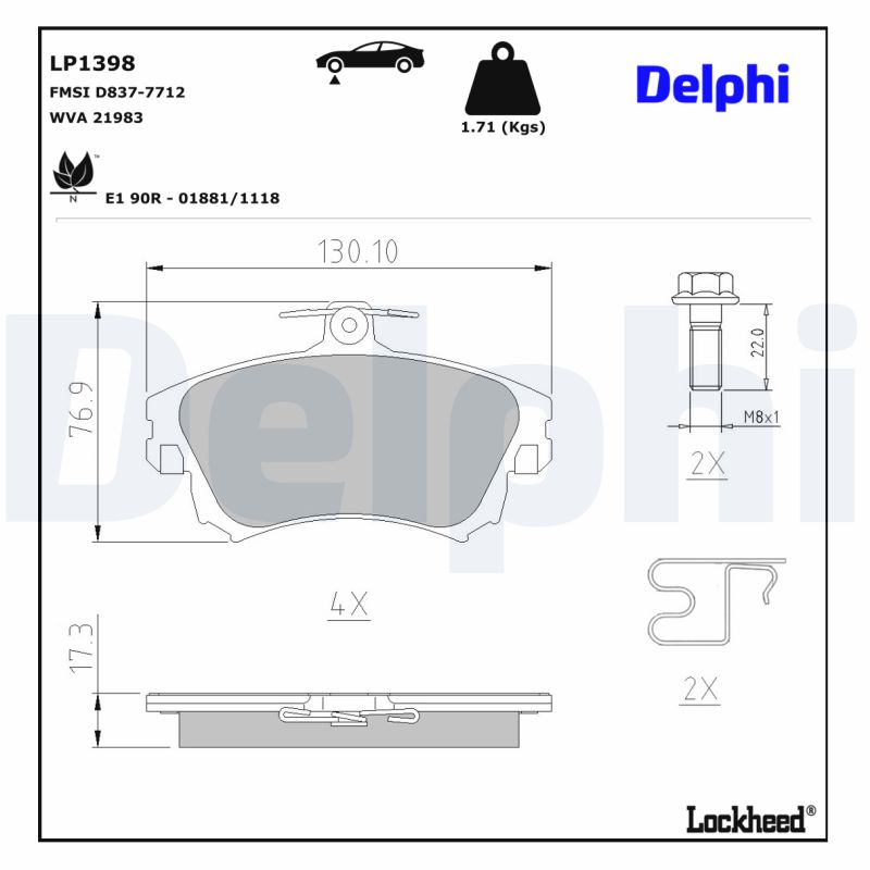 Delphi Diesel Remblokset LP1398