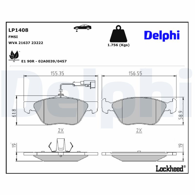 Delphi Diesel Remblokset LP1408