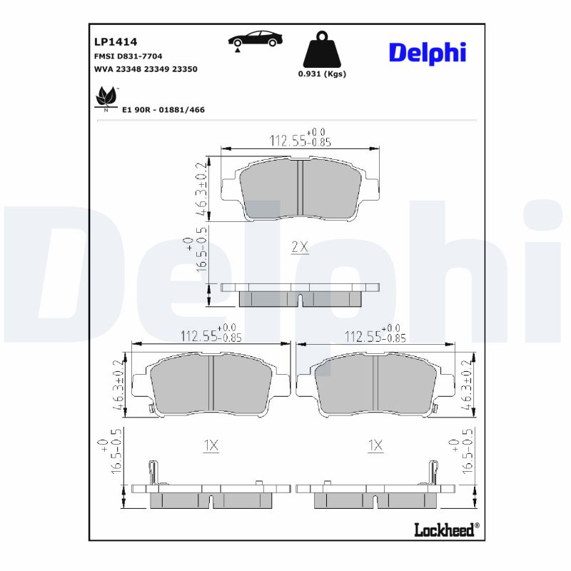 Delphi Diesel Remblokset LP1414