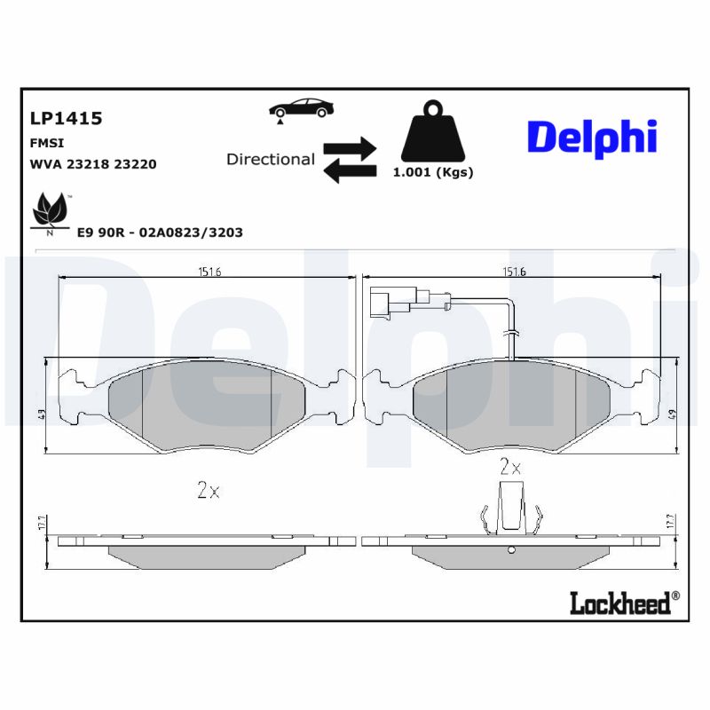 Delphi Diesel Remblokset LP1415