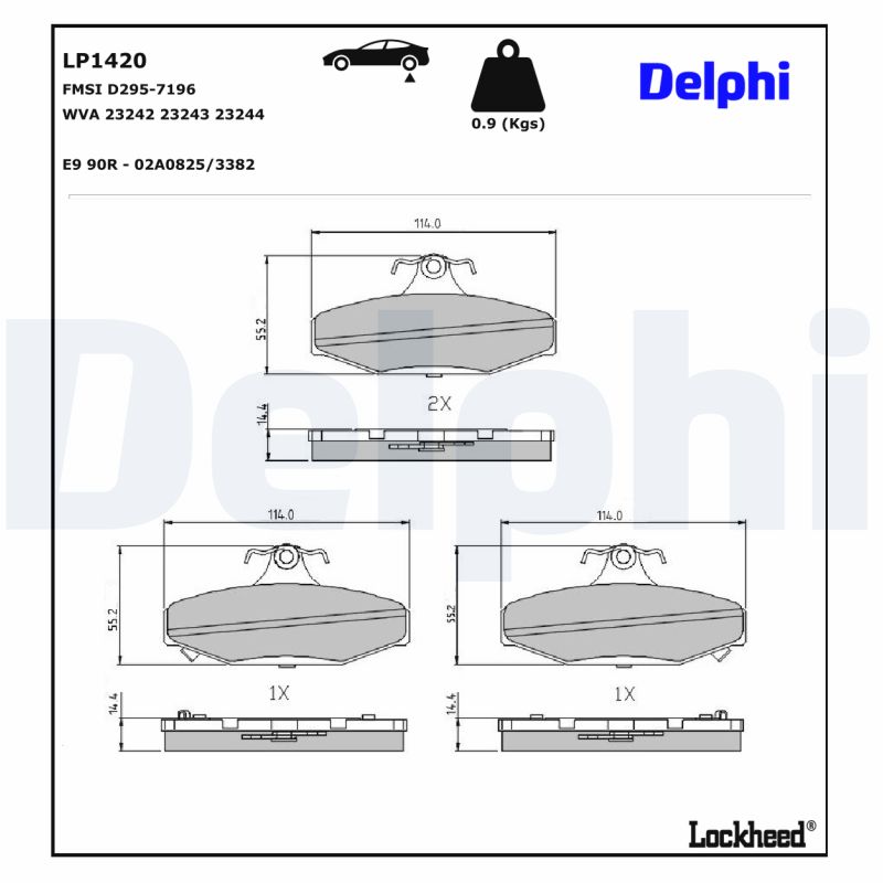 Delphi Diesel Remblokset LP1420