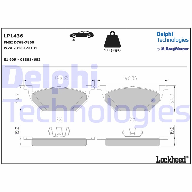 Delphi Diesel Remblokset LP1436