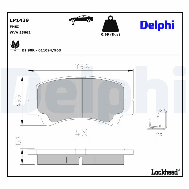 Delphi Diesel Remblokset LP1439