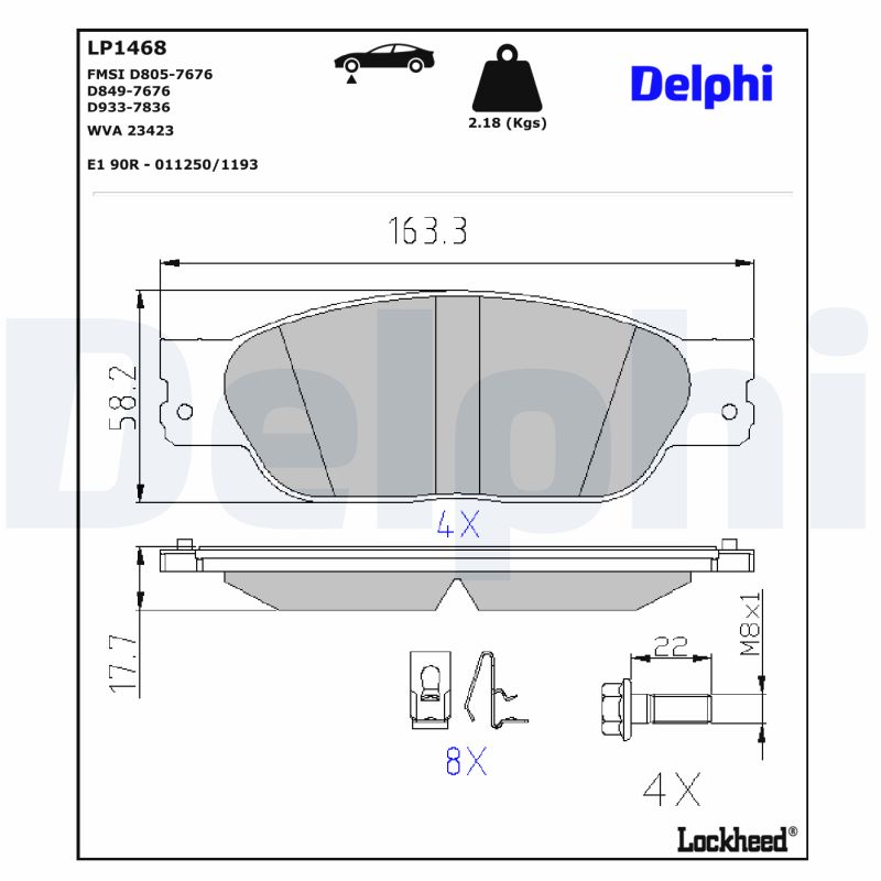 Delphi Diesel Remblokset LP1468