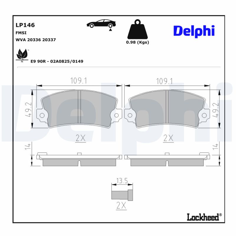 Delphi Diesel Remblokset LP146