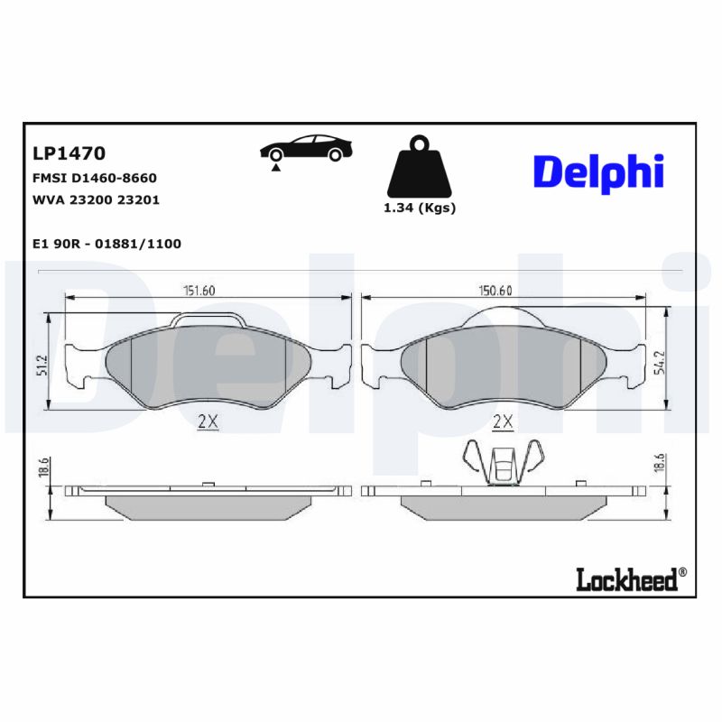 Delphi Diesel Remblokset LP1470