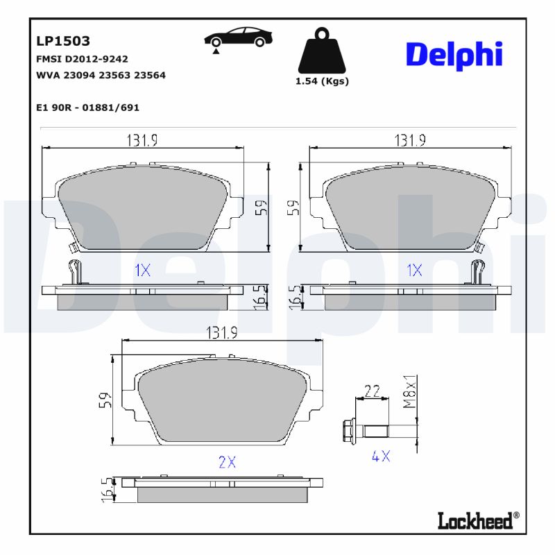 Delphi Diesel Remblokset LP1503
