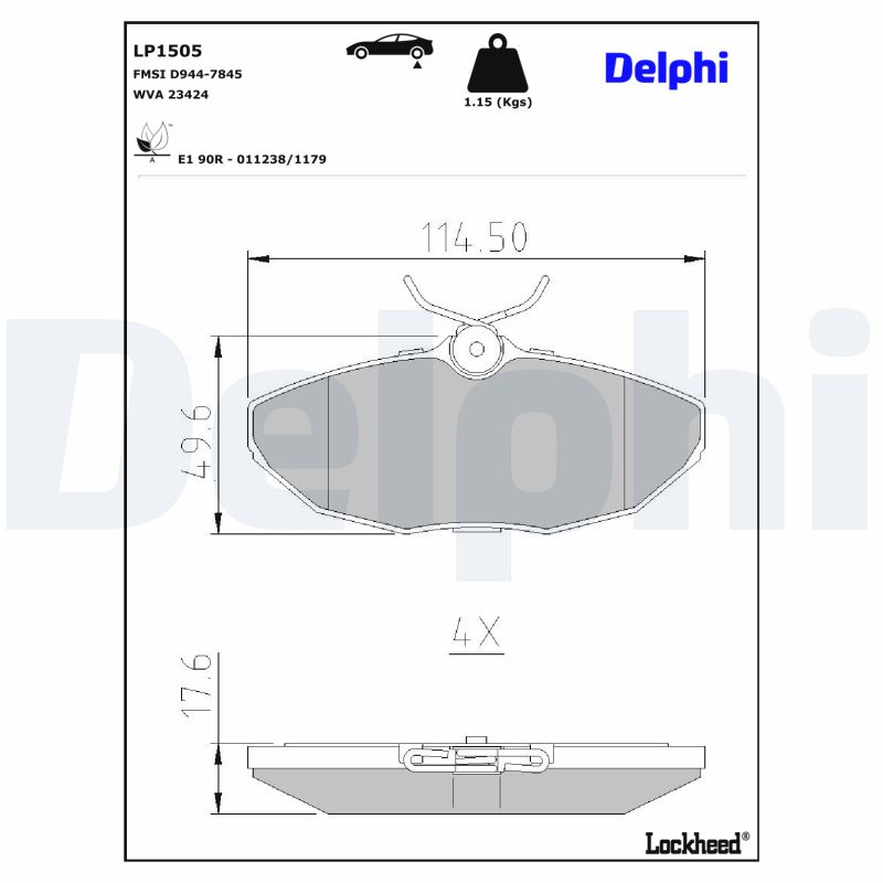 Delphi Diesel Remblokset LP1505