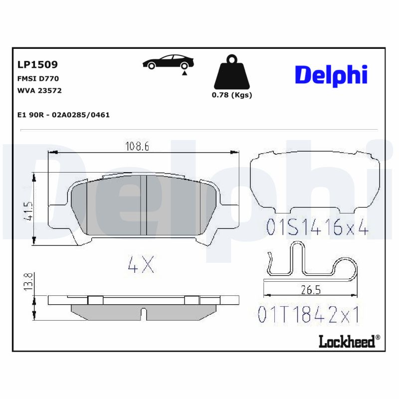 Delphi Diesel Remblokset LP1509