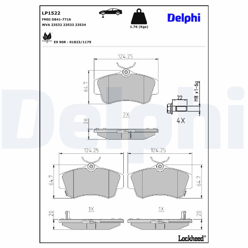 Delphi Diesel Remblokset LP1522