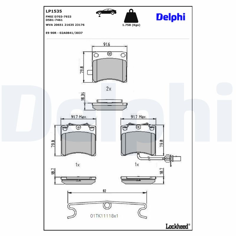 Delphi Diesel Remblokset LP1535