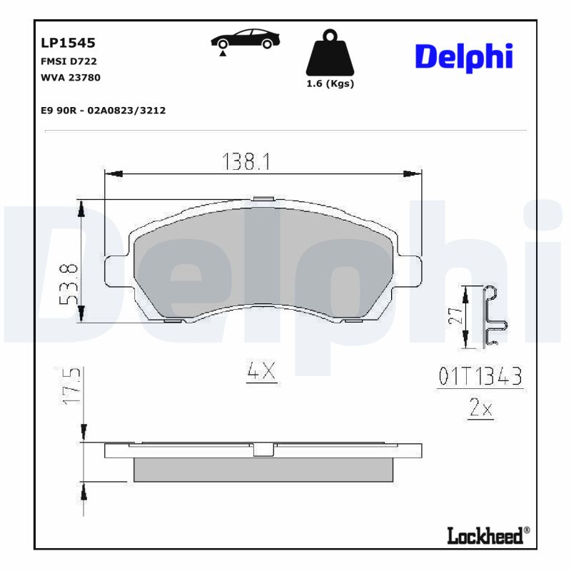 Delphi Diesel Remblokset LP1545