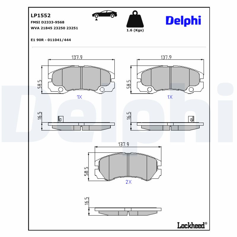 Delphi Diesel Remblokset LP1552