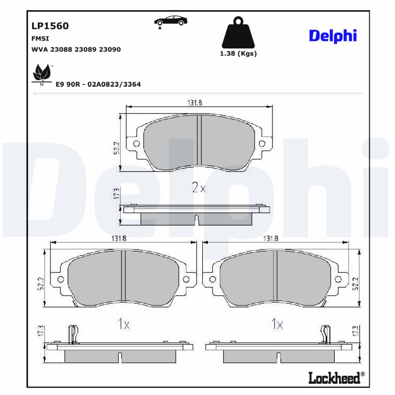 Delphi Diesel Remblokset LP1560