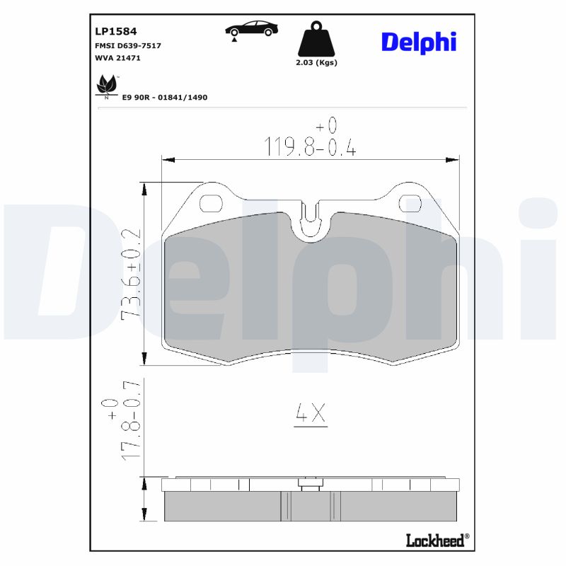 Delphi Diesel Remblokset LP1584