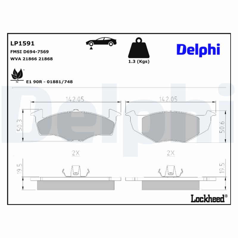 Delphi Diesel Remblokset LP1591
