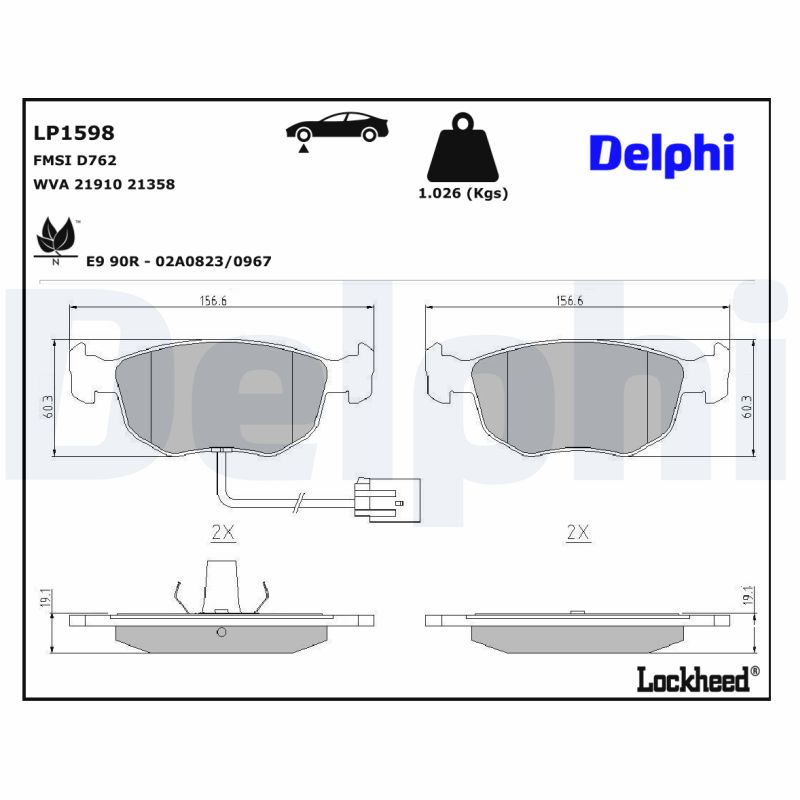 Delphi Diesel Remblokset LP1598