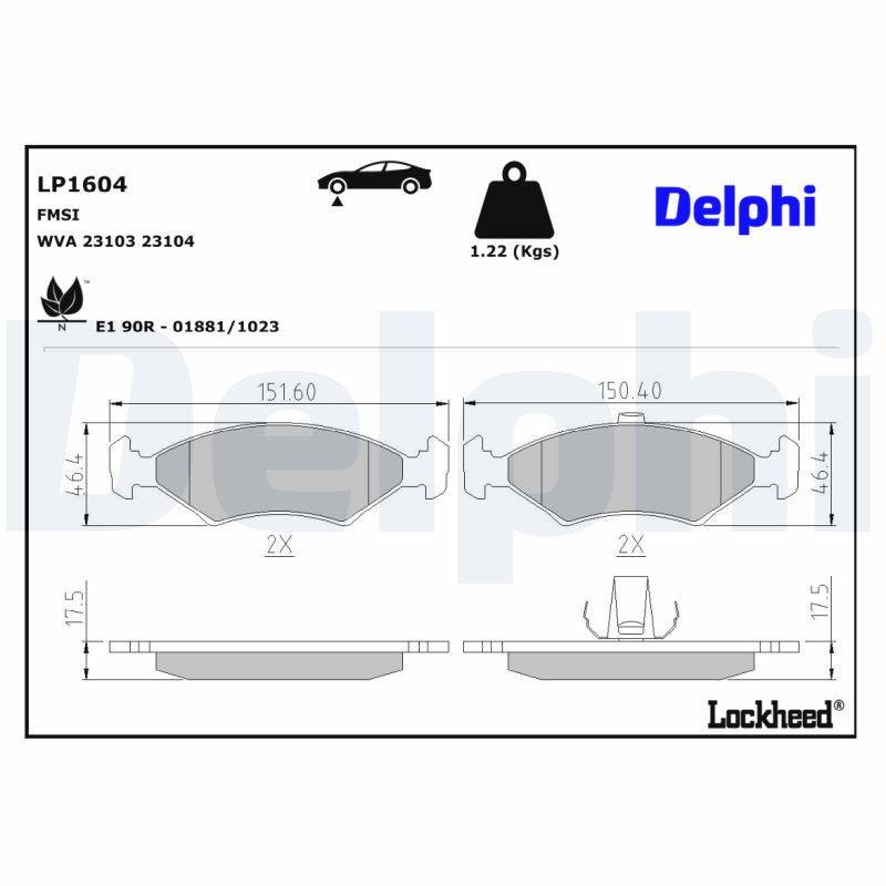 Delphi Diesel Remblokset LP1604