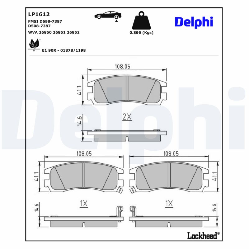 Delphi Diesel Remblokset LP1612