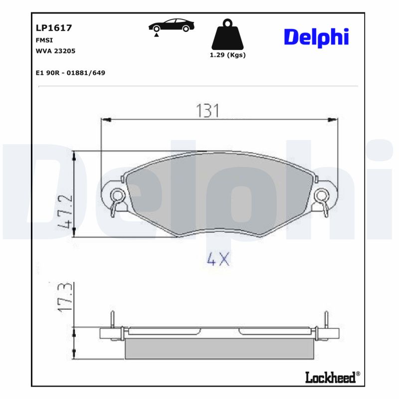 Delphi Diesel Remblokset LP1617