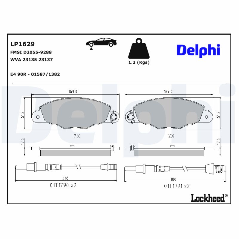 Delphi Diesel Remblokset LP1629