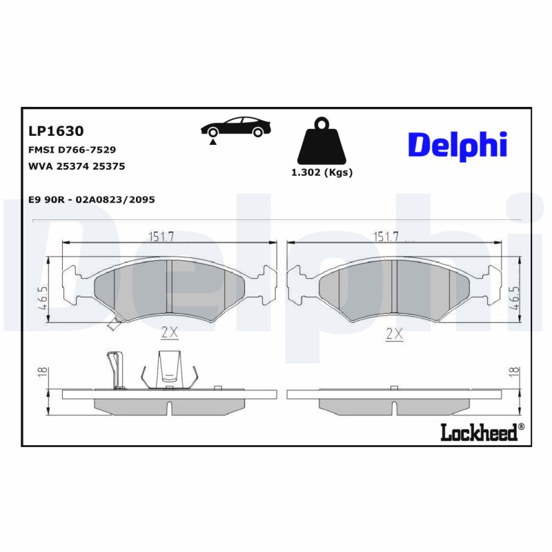 Delphi Diesel Remblokset LP1630