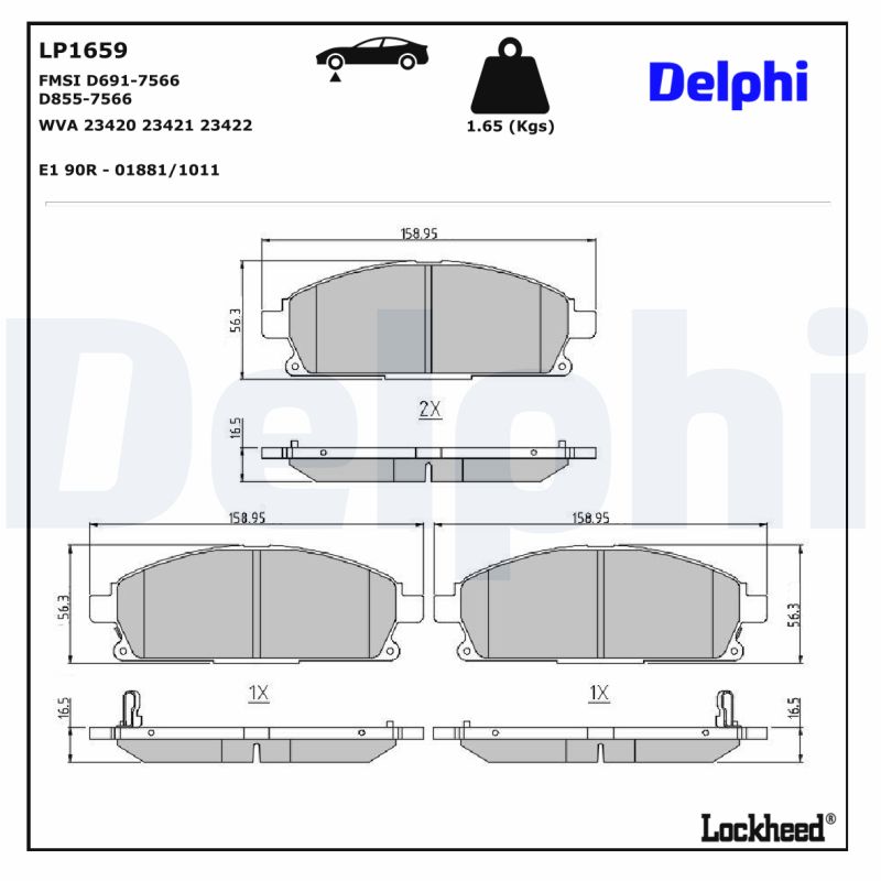 Delphi Diesel Remblokset LP1659