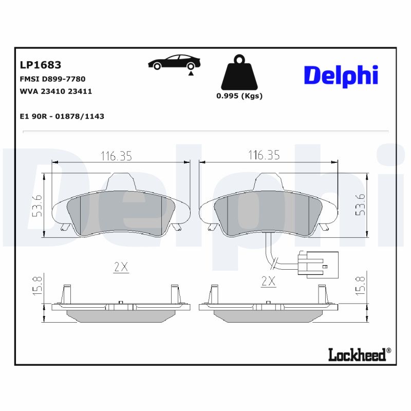 Delphi Diesel Remblokset LP1683