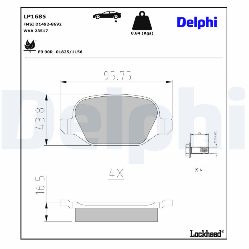 Delphi Diesel Remblokset LP1685