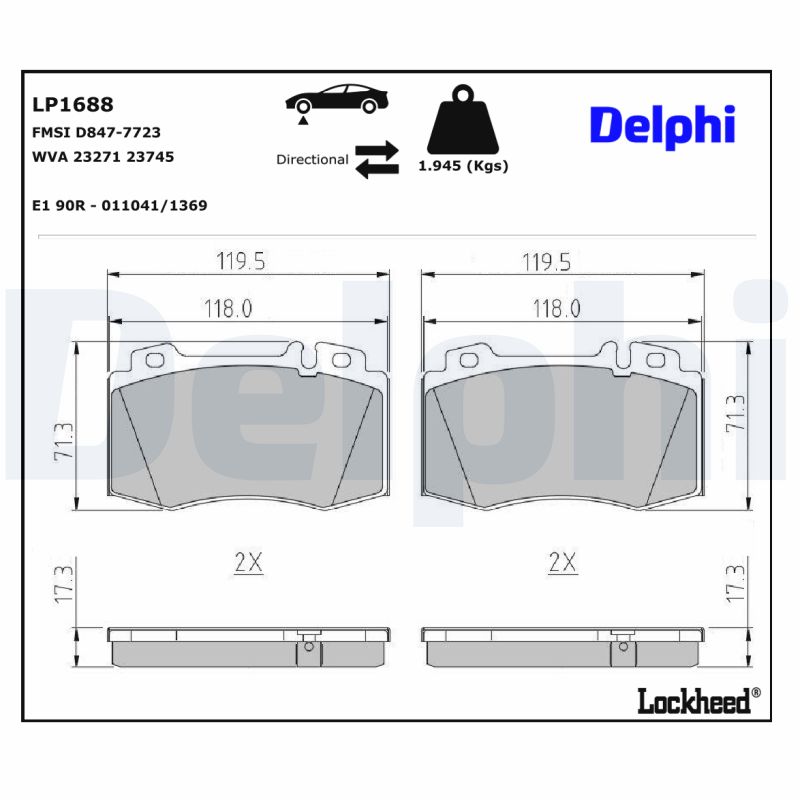 Delphi Diesel Remblokset LP1688