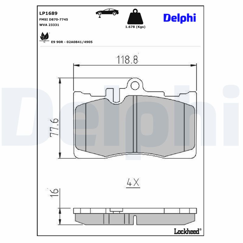 Delphi Diesel Remblokset LP1689