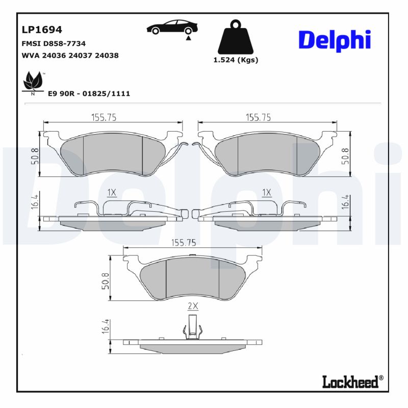 Delphi Diesel Remblokset LP1694