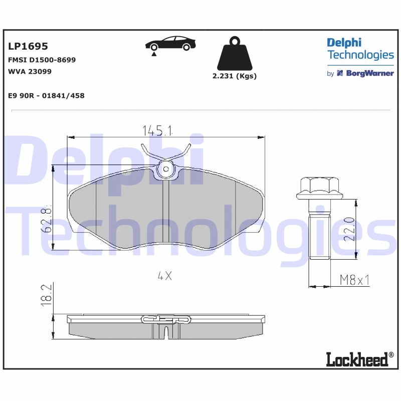 Delphi Diesel Remblokset LP1695