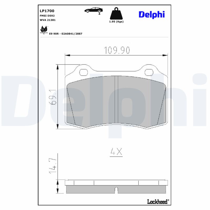 Delphi Diesel Remblokset LP1700