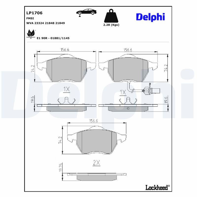 Delphi Diesel Remblokset LP1706